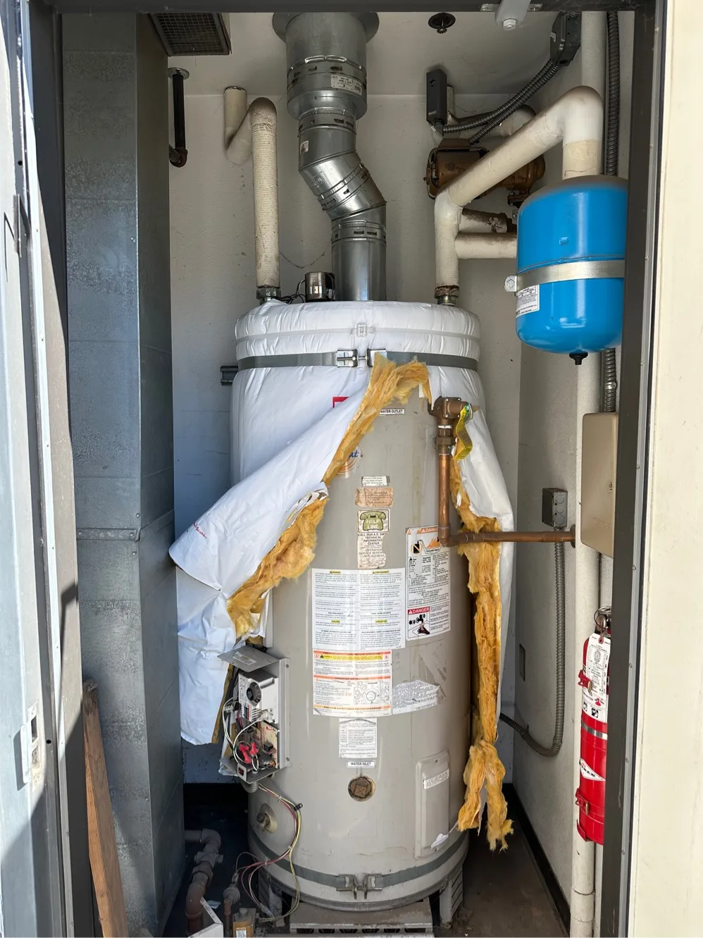10-year-old water heater replaced with A.O. Smith BTL 275 at Chino high school