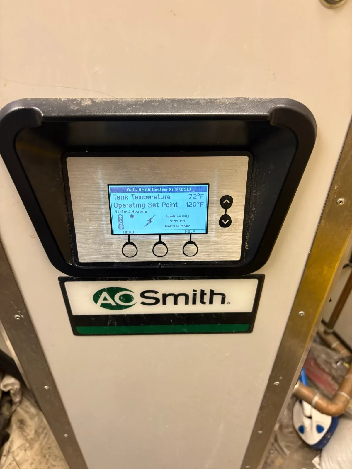 480-volt A.O. Smith electric water heater repaired at Rancho Cucamonga dental office